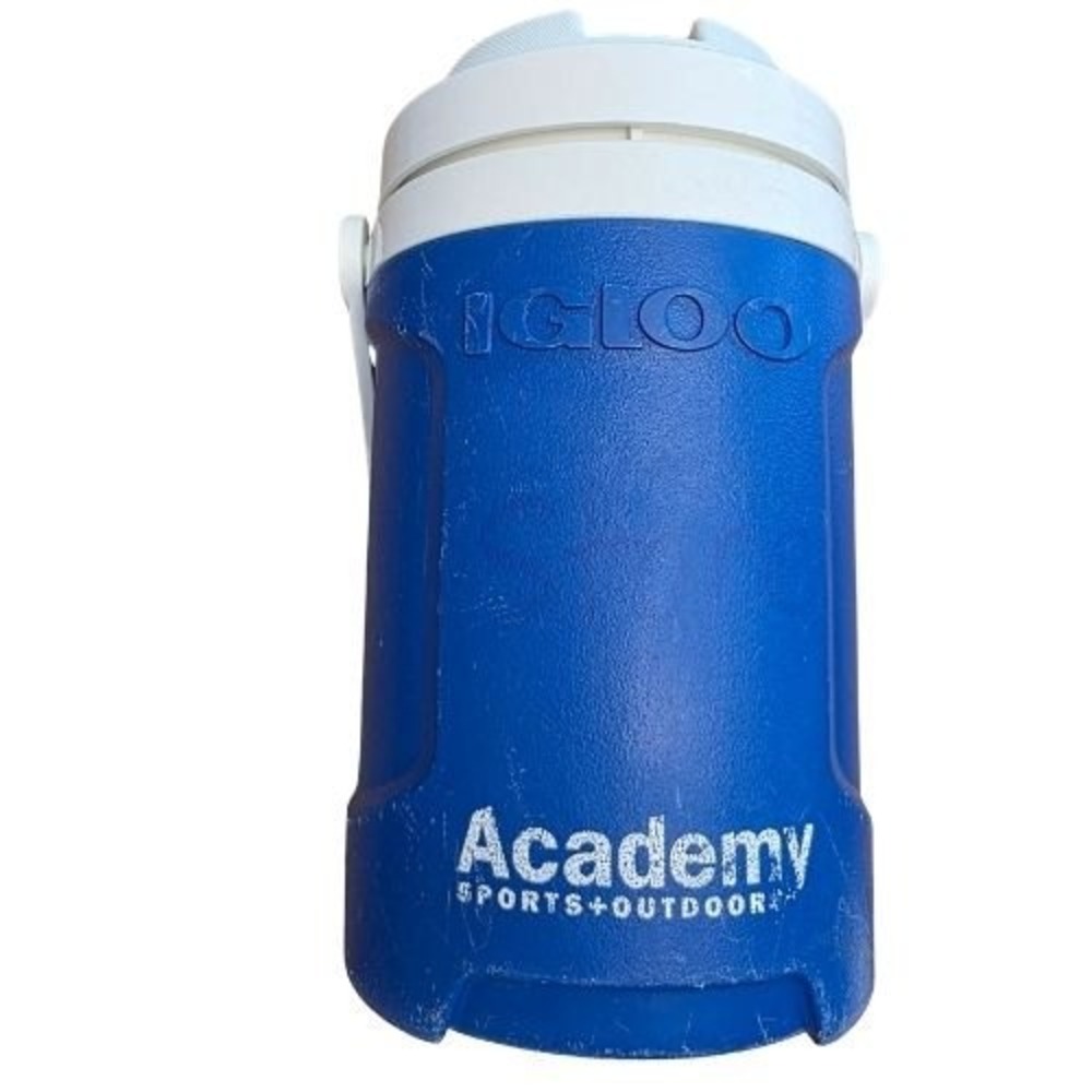 Igloo 1/2 Gallon Water Jug Royal Blue Academy Fence Hooks Cooler Team Work
